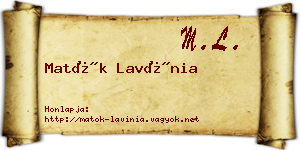 Matók Lavínia névjegykártya